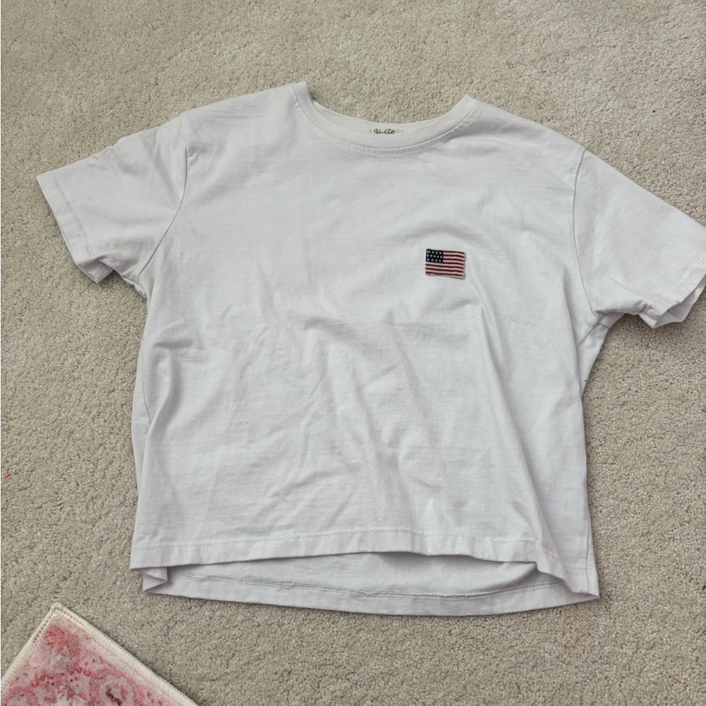 Brandy Melville White Short Sleeve Tee Casual Essential